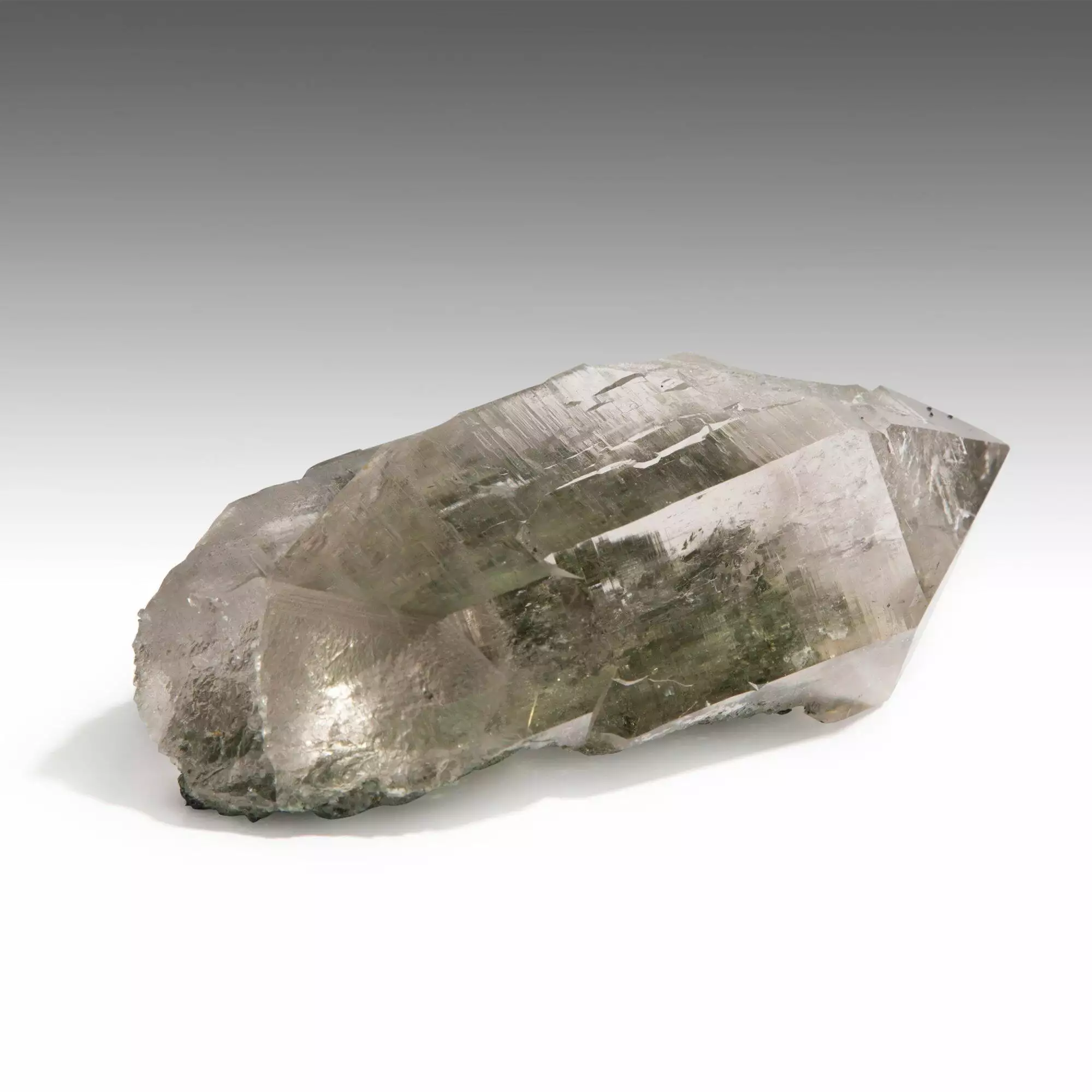 Water Clear Point half covered in Green Chlorite - Image 2