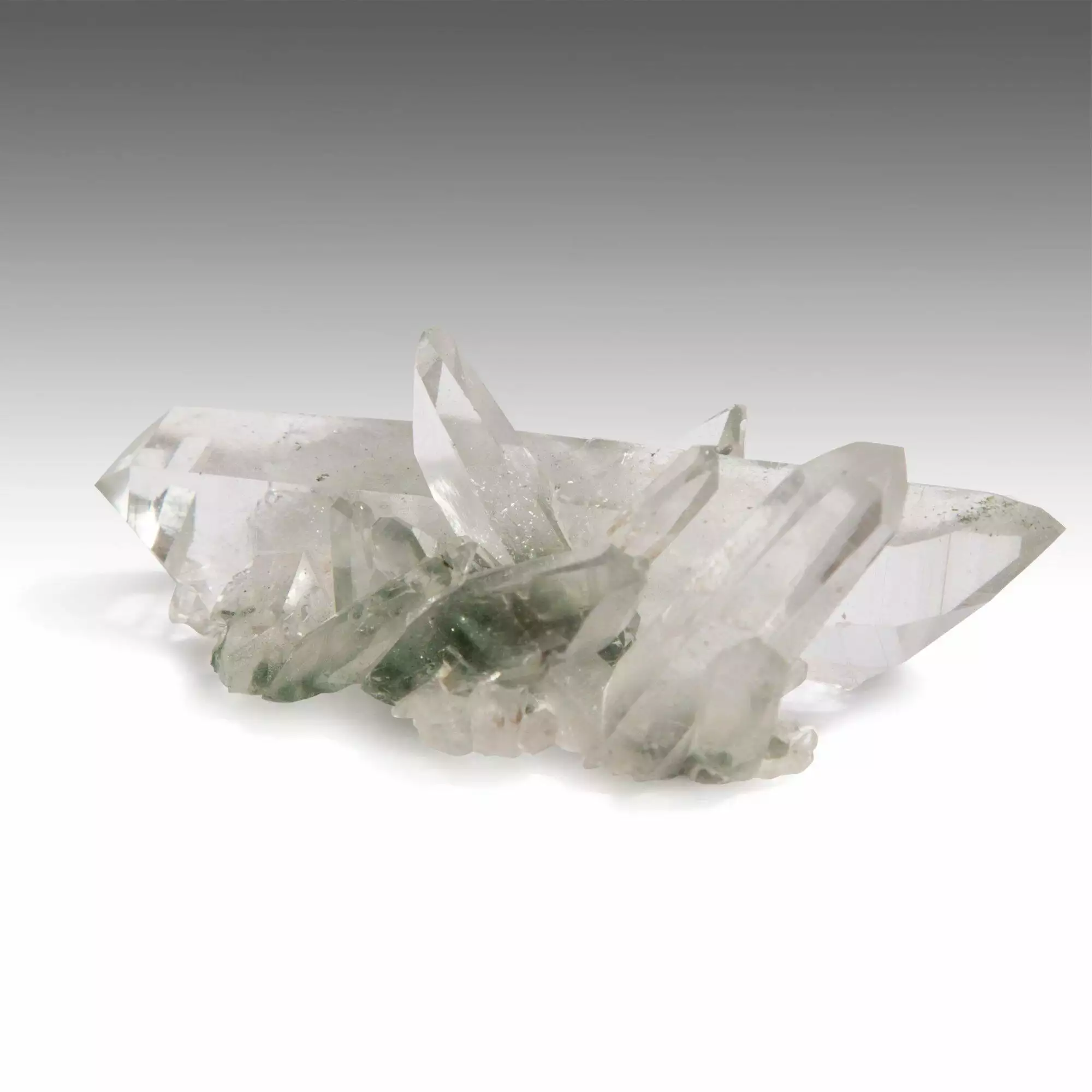 Small Double Terminated Clear Point With Green Chlorite Phantoms - Image 2