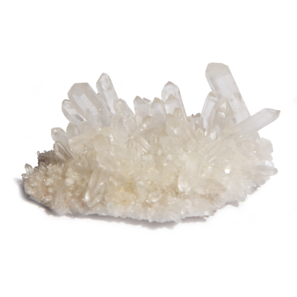 Clear Points Cluster Plate With White Milky Druzy Base