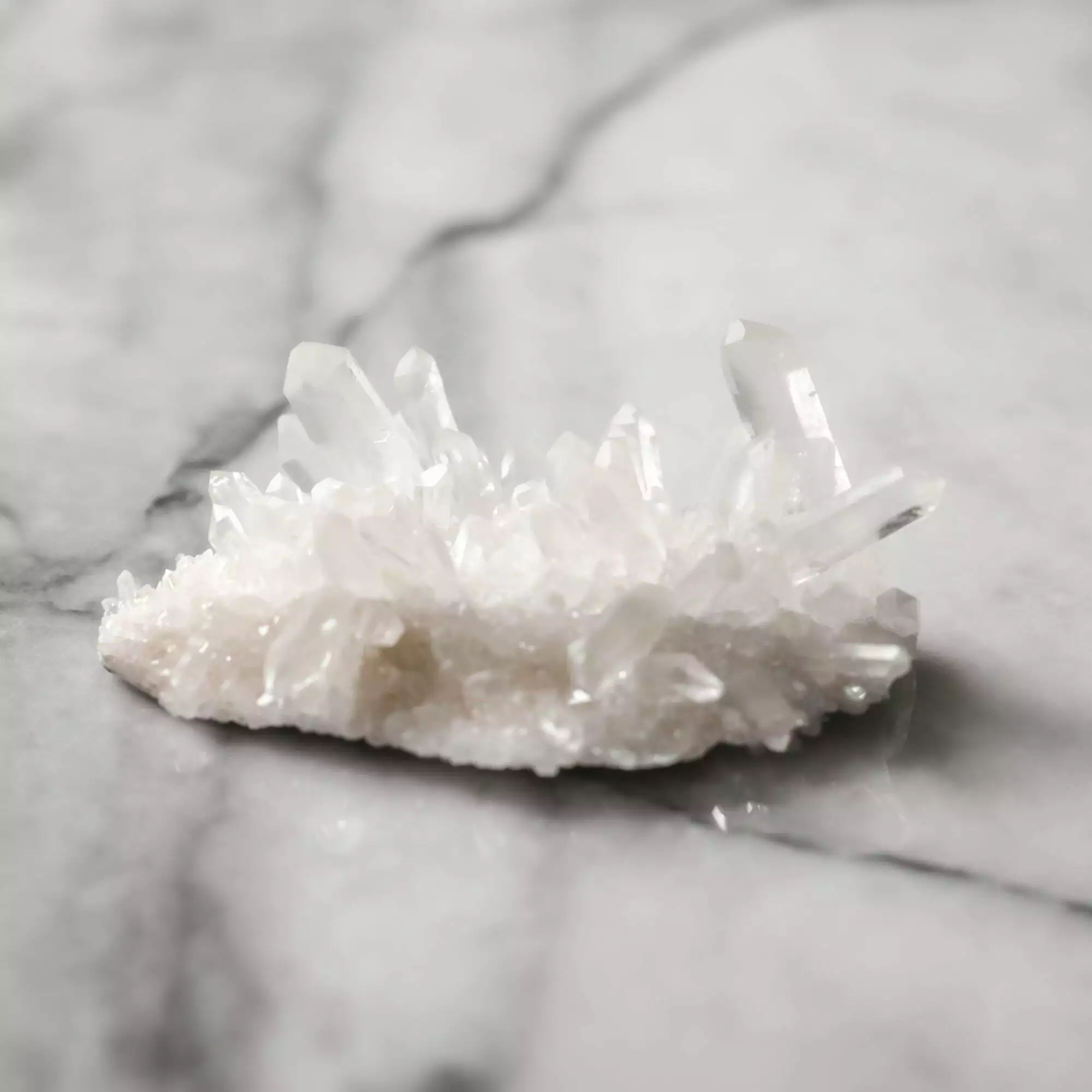 Clear Points Cluster Plate With White Milky Druzy Base - Image 4