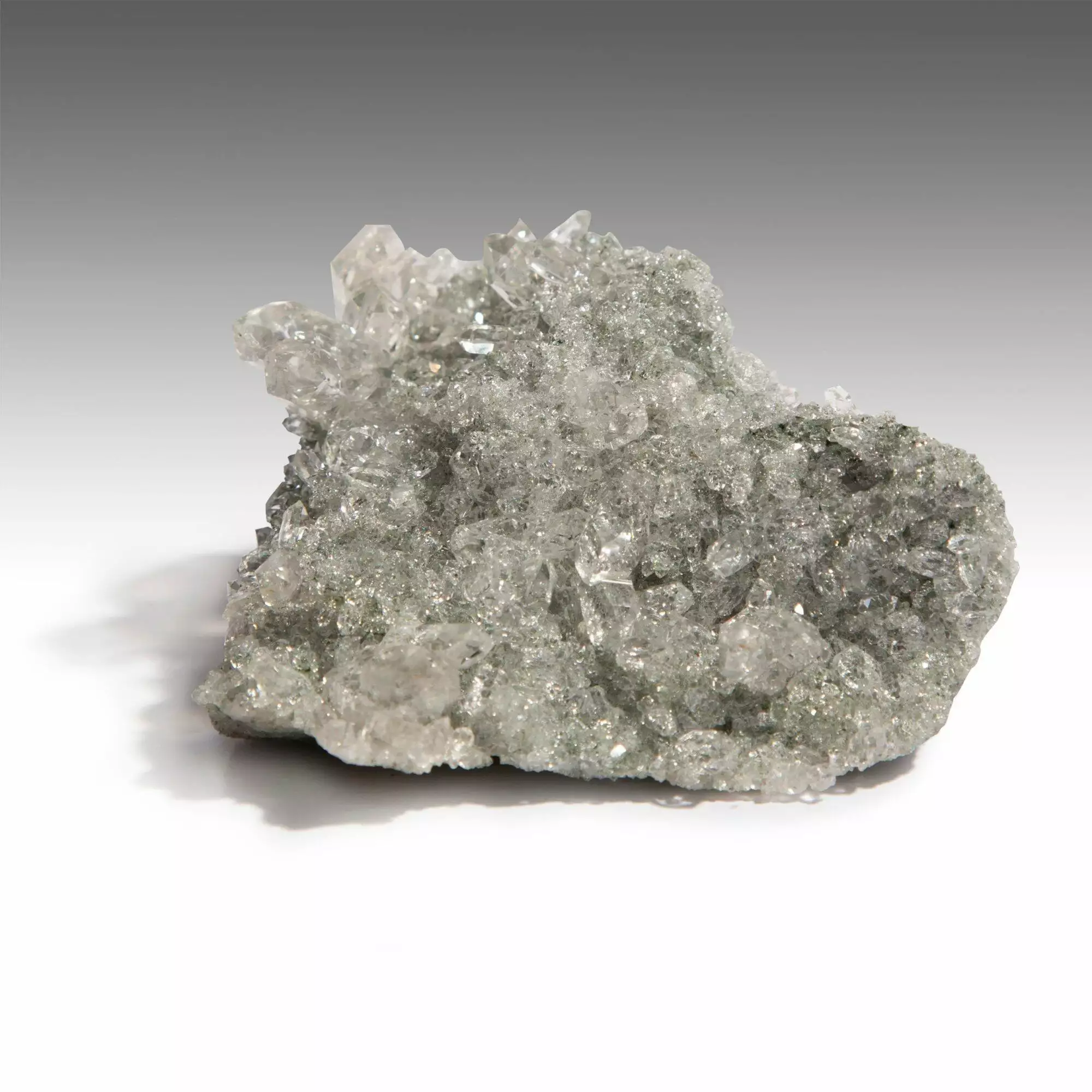 Water Clear & Green Chlorite Sparkly Cluster & Druzy Plate - Image 2